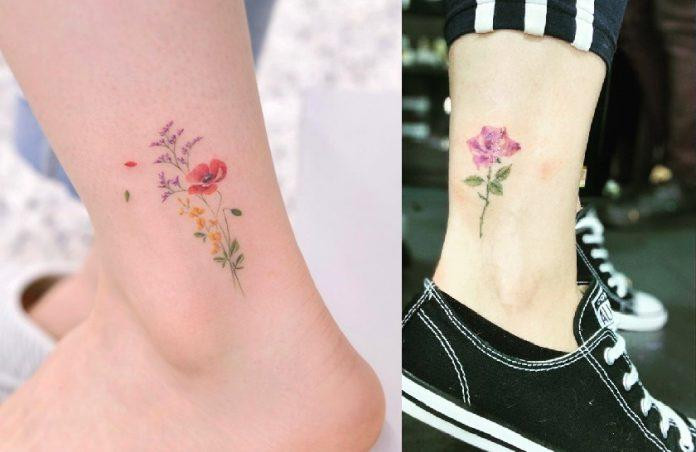 Hình xăm nhỏ đẹp ở cổ chân tăng phần quyến rũ.